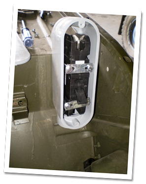 The emergency shut-off switch inside view emergency shut-off switch inside view