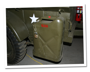 Spare gas can mounted on trailer Spare gas can mounted on trailer